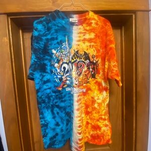 2013 Disney Blue and Orange Tie-Dye Short Sleeve Tee